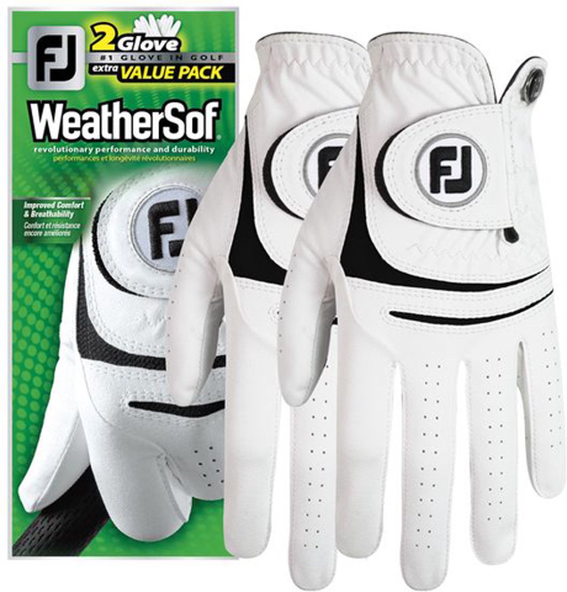 Footjoy Weathersof Golfhandschoen Wit (2 Stuks)
