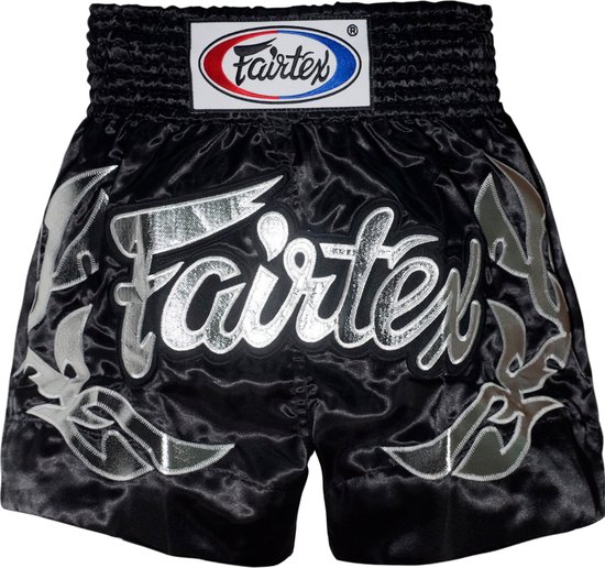 Fairtex Muay Thai Shorts - Eternal Silver - zwart/zilver - maat XS