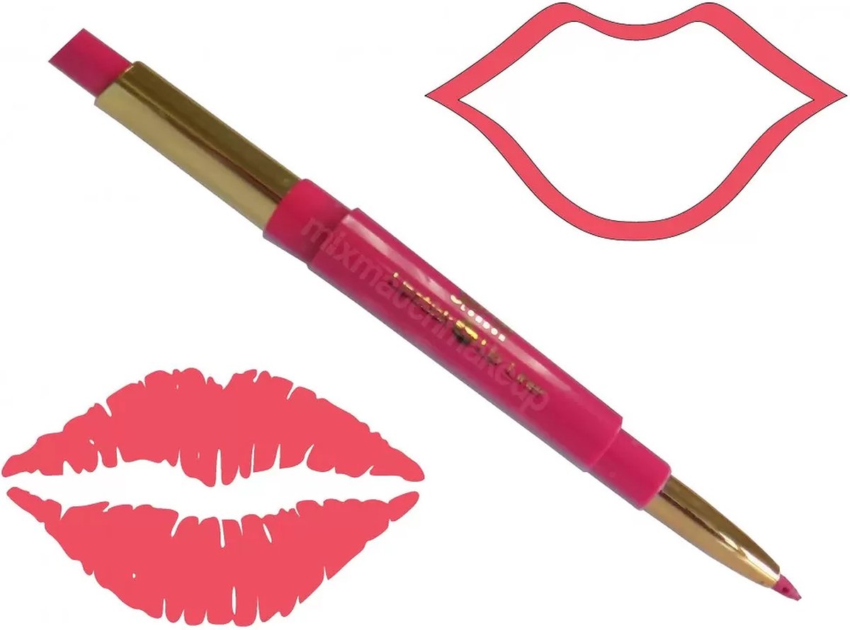 Saffron lipstick en lipliner 2 in 1 - 2 Fuscia