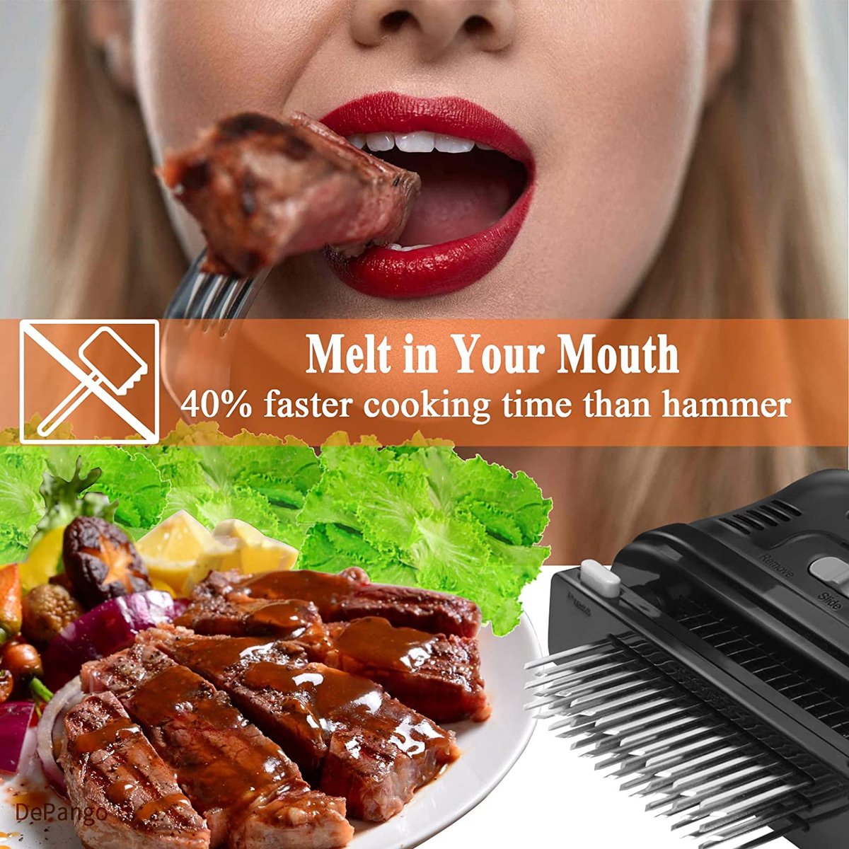AUSONIA - 71510 Huis Vleeshamer Roestvrij Staal FLATTENER TENDERISEURS 1500 GR