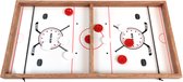 Sling puck bordspelletje - Maat XL 63cm groot - Hoogglans speelveld voor gemakkelijk schuiven - Ook wel: Slingershot - Sling Shot - Fast hockey - Vinger hockey - Slingpuck sjoelen - Mini Sjoelbak - Houten Speelgoed - Snel spel voor 2 spelers