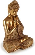 Arte r - Statue bouddha polyrésine or assis 33 cm pour intérieur