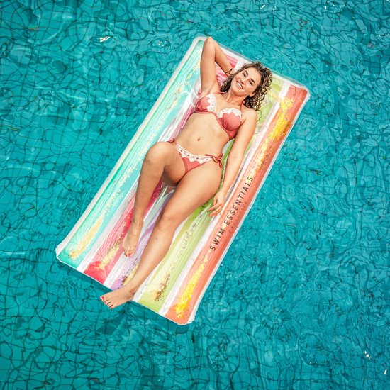 Swim Essentials Luchtbed Zwembad - Luxe - Regenboog - 177 x 67 cm