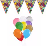 Folat - Verjaardag 50 jaar feest thema set 50x ballonnen en 2x Abraham print vlaggenlijnen