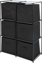 Storage solutions - Opbergkast met 6 opbergvakken - zwart - 68 x 35 x 102 cm