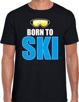 Bellatio Decorations Apres-ski t-shirt wintersport Born to ski zwart - heren L