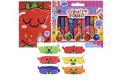 Fruity-squad 12 krijtjes met geur + etui + kleurboek met stickers
