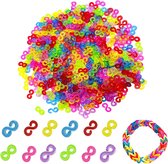600 kleurrijke S-clips voor het maken van Loombandjes