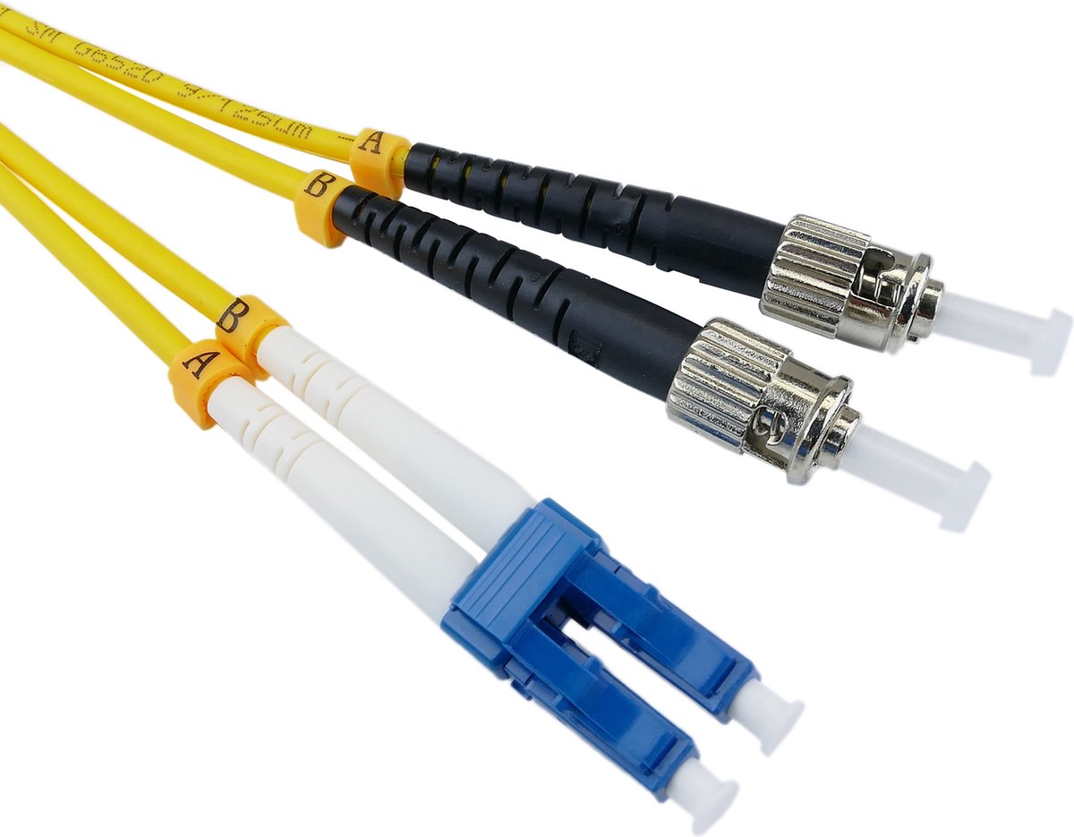 BeMatik - Glasvezelkabel LC naar ST single mode duplex 9/125 van 5 m OS2
