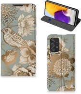Smart Cover geschikt voor Samsung Galaxy A72 (5G/4G) Vintage Bird Flowers