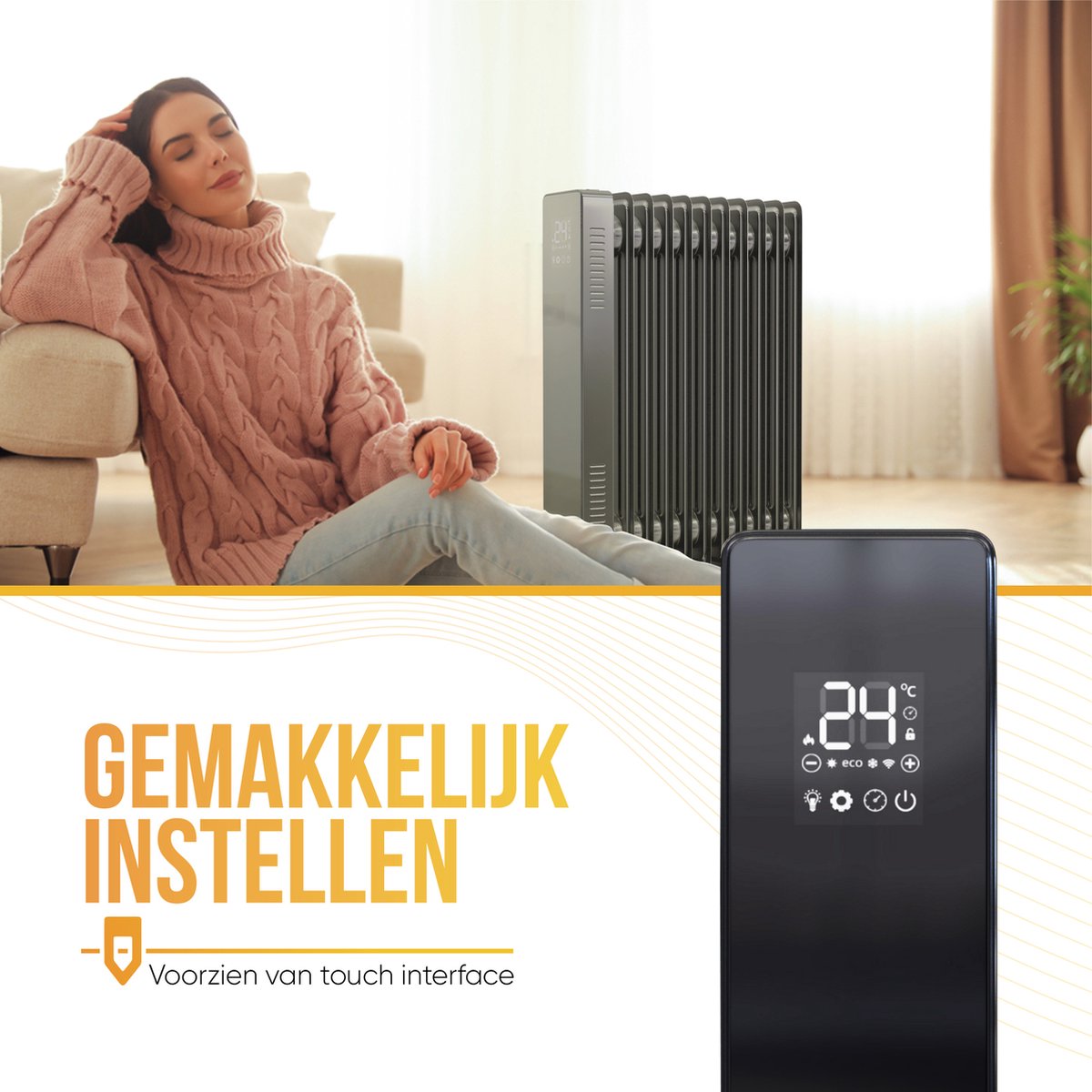 Rooal Olieradiator - Oliegevulde Radiator - Elektrische - Kachel ...