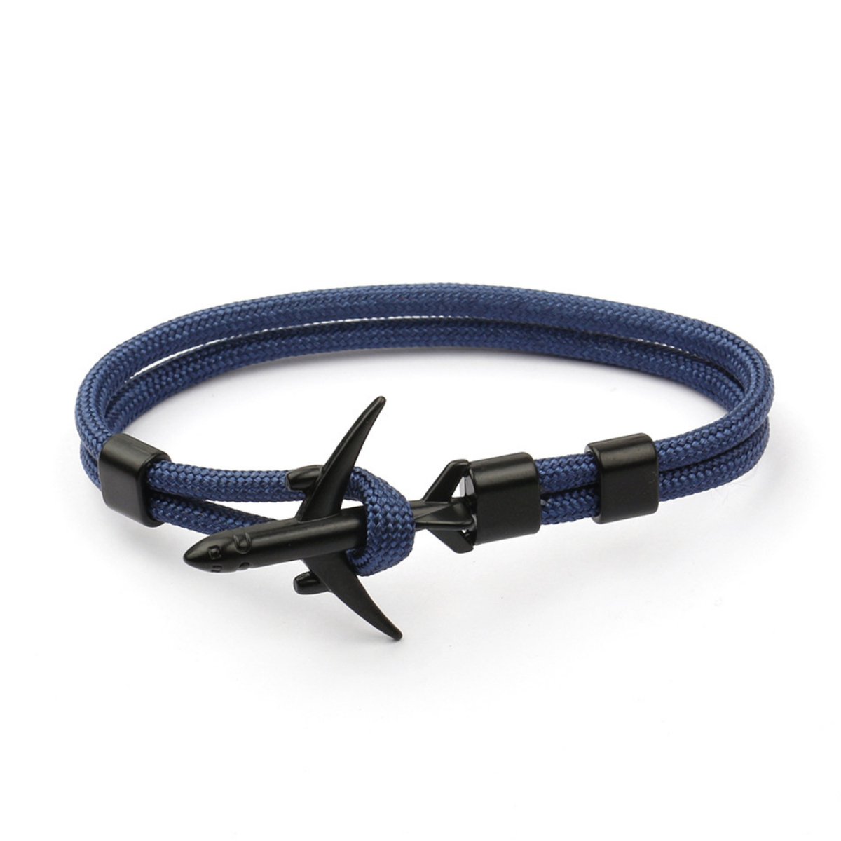 Kungu - Donker blauw - Vliegtuig - Luxe rope armband voor heren en dames - Outdoor Milano line - Cadeau - Geschenk - Voor Man - Vrouw - Armbandje - Jewellery