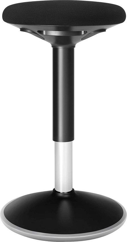 Werkkruk - ergonomische Werkkruk - Zitkruk - 360°-draaistoel -in hoogte verstelbaar 50-65 cm - eenvoudig te monteren - voor Kantoor en Studie - Zwart
