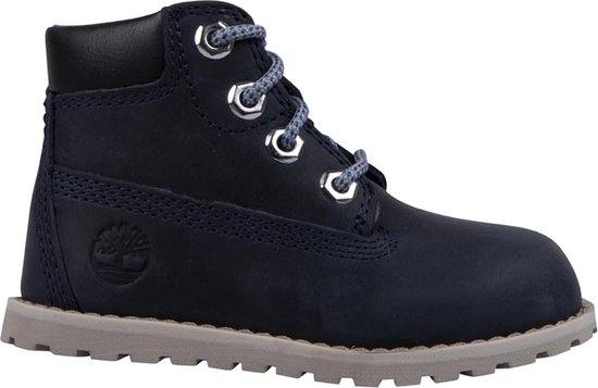 Timberland Pokey Pine 15 cm pour tout-petits, Zip latérale, bleu marine, pleine fleur, noir, iris, pointure 21