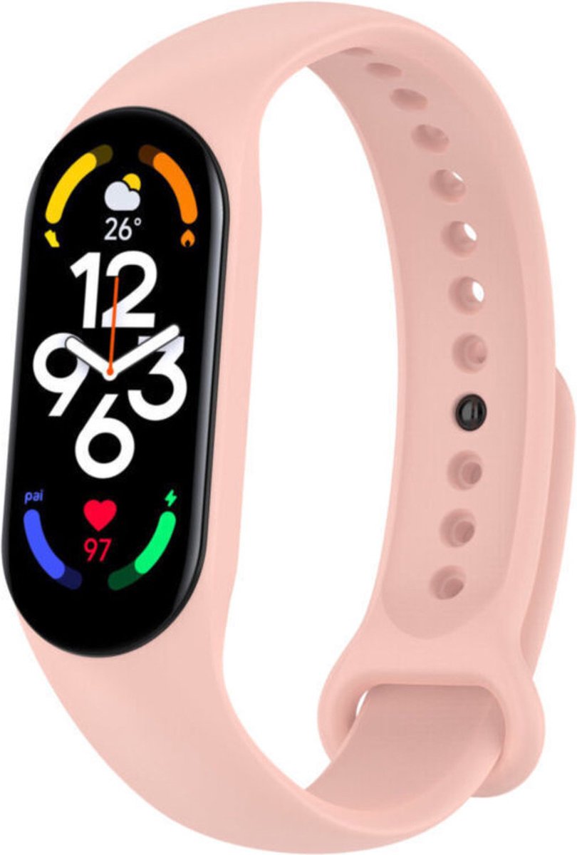 Siliconen bandje - Geschikt voor Xiaomi Mi Band 5 & 6 - Lichtroze