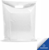 Draagtassen Plastic Wit 45x50+5 cm bodemvouw 50 Micron LDPE (500 stuks)