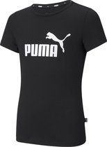 PUMA ESS Logo Tee G Meisjes T-shirt - Zwart - Maat 140