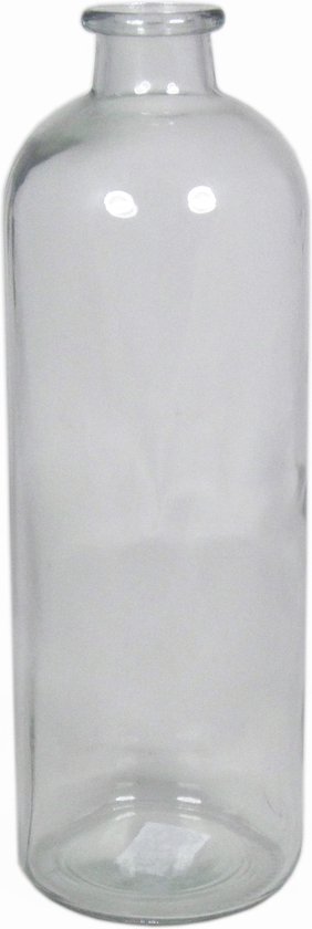Glazen vaas/vazen 3,5 liter met smalle hals 11 x 33 cm - 3500 ml - Bloemenvazen van glas