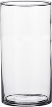 Transparante cilinder vaas/vazen van glas 9 x 15 cm - Woonaccessoires/woondecoraties - Glazen bloemenvaas - Boeketvaas
