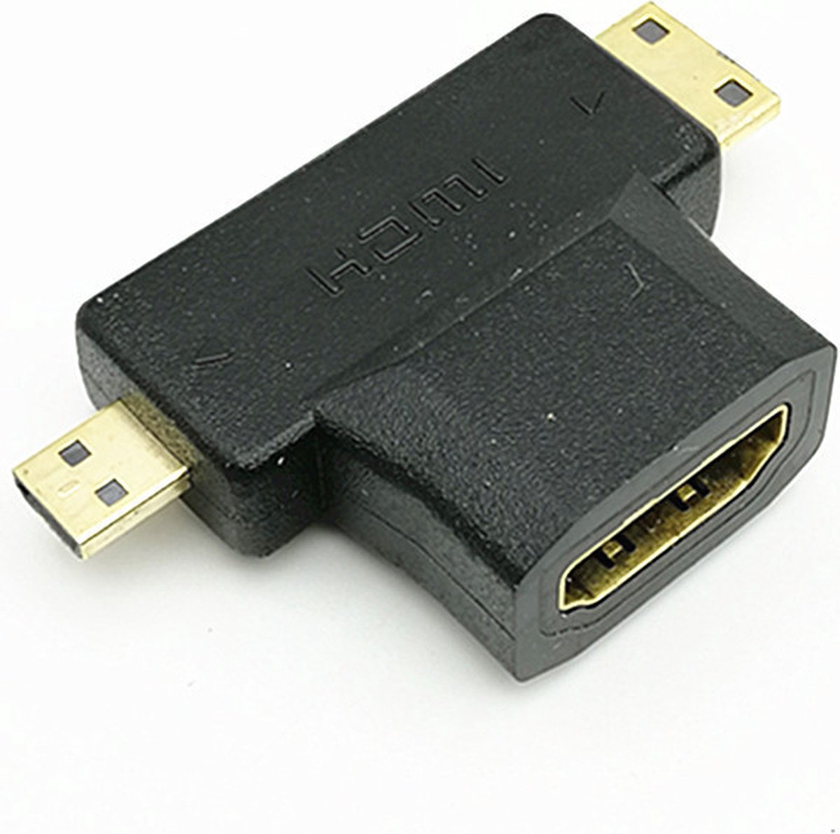 2 in 1 - HDMI adapter HDMI female naar MINI-HDMI Male en MICRO-HDMI Male -HDMI spliter