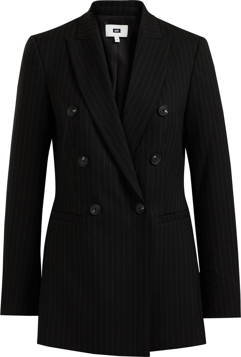 WE Fashion Dames double breasted blazer met streepdessin