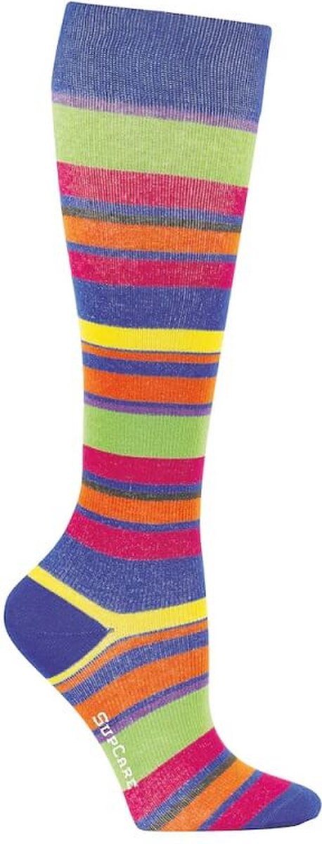Supcare compressiekousen maat S (37-39) – happy – trendy compressie sokken – steunkousen – ademend – gezwollen, vermoeide en pijnlijke benen & voeten – spataderen - dagelijks gebruik – vliegreizen – zwangerschap – dames en heren