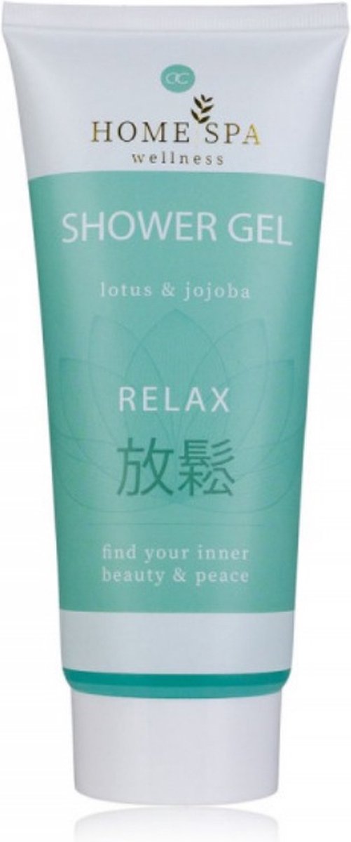 Home Spa Wellness - Shower Gel - Lotus & Jojoba - RELAX - Beauty & Peace - 2 Tubes X 200 ML - Find Your Inner Peace - Anti Stress - Tegen Vermoeidheid
