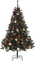 Black Box Trees Fynn Kunstkerstboom met Versiering en LED Verlichting - H185 cm - Rood, Goud