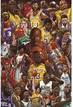 Basketbal poster - Michael Jordan - Dennis Rodman - Kobe Bryant - collage - 61 x 91.5 cm