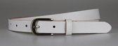 Fana Belts - Smalle dames riem wit - Taillemaat 130 - Witte riem leer - XXL smalle riem - Dames riem smal