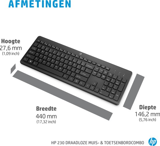 HP 230 - Draadloos Toetsenbord met Muis - Zwart | bol.com