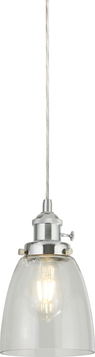 Landelijke Hanglamp - Bussandri Exclusive - Metaal - Landelijk - E27 - L: 14cm - Voor Binnen - Woonkamer - Eetkamer - Zilver