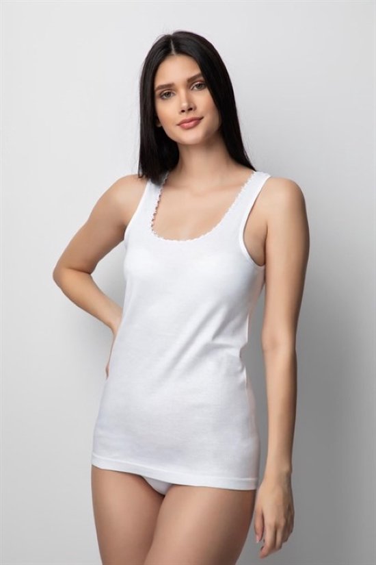 DONEX-Onderhemd dames atleet-6 pack-Ondergoed voor dames-wit-maat