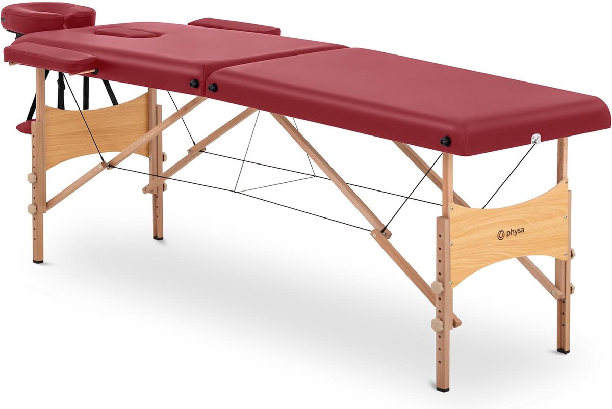 Goedkoopste physa - Opklapbare massagetafel - 185 x 60 x 63-86 cm - 227 kg - Rood