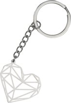 Porte-clés en métal Porte-clés motif géométrique - Coeur