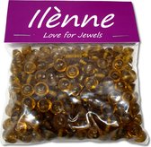 Ilènne - Perles de verre brun ocre - ovale plat - 9 x 6 mm - 125 grammes - perles hobby adultes