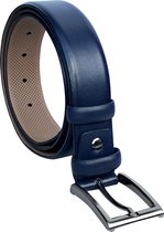 AKA deri- Ceintures homme Bleu foncé- ceinture tailleur ceinture classique - Cuir véritable - Tour de taille : 110 cm - Longueur totale ceinture : 125 cm - Cadeau pour homme - Largeur 3,5 cm