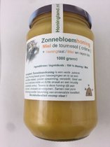 Honingland : Zonnebloemhoning & Honingraat, miel de tournesol & miel en rayon ( crème )  1000 gram.