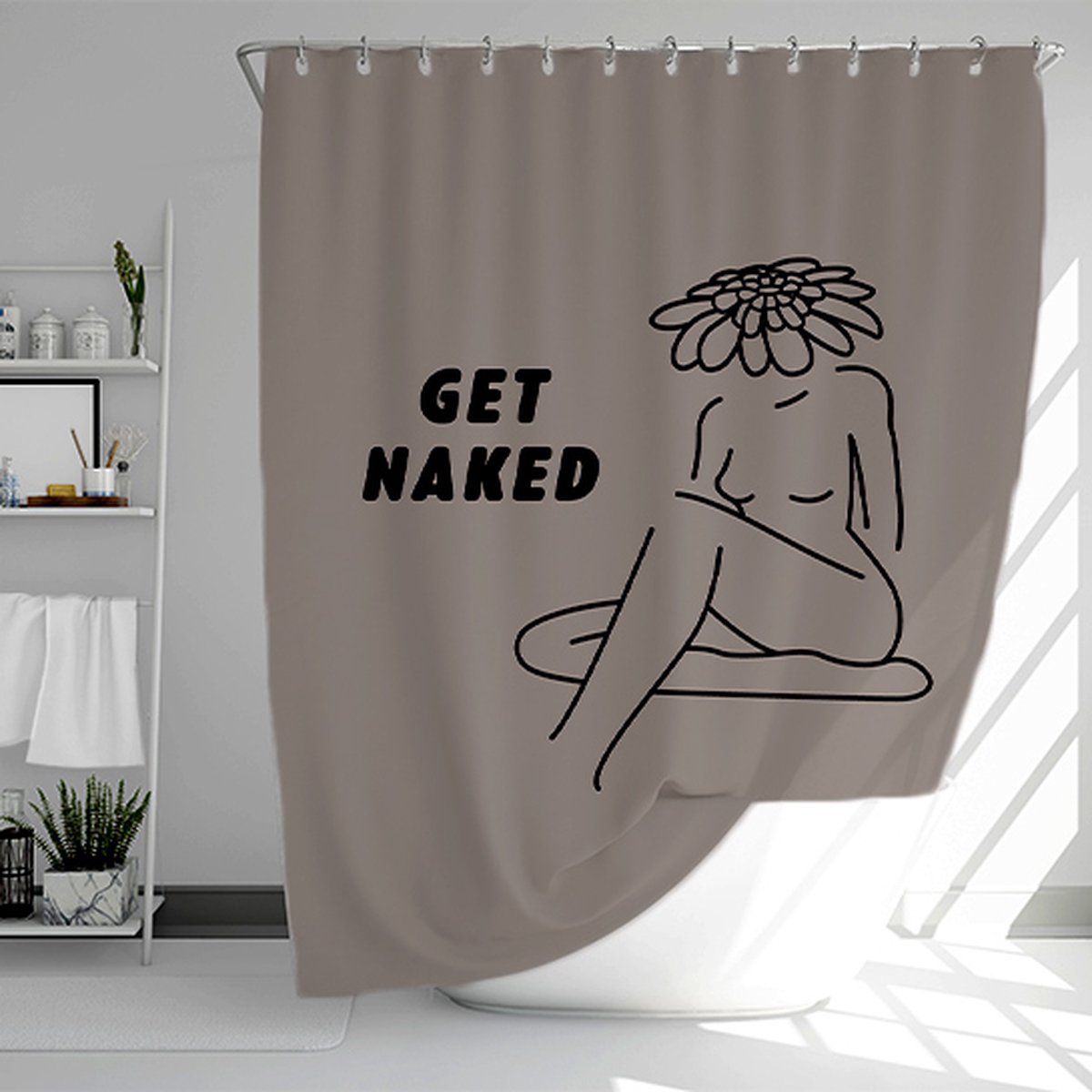Douchegordijn Linda 150x180 cm - met ringen