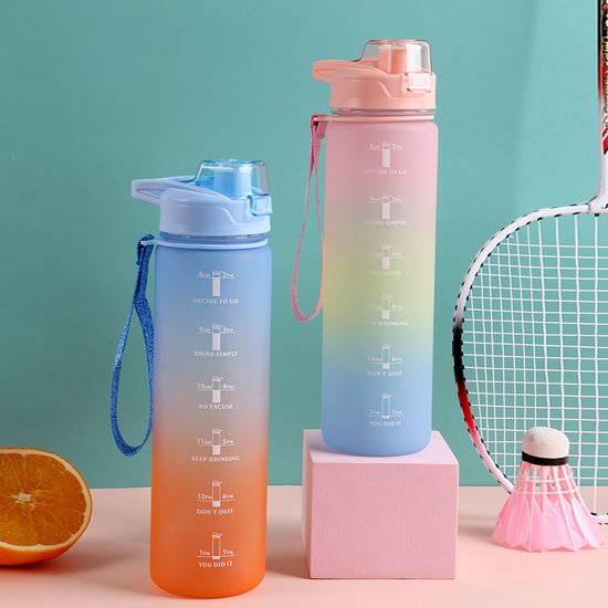 Fanhaw 1 Liter Geïsoleerde RVS Waterfles - Chug Deksel, Lek