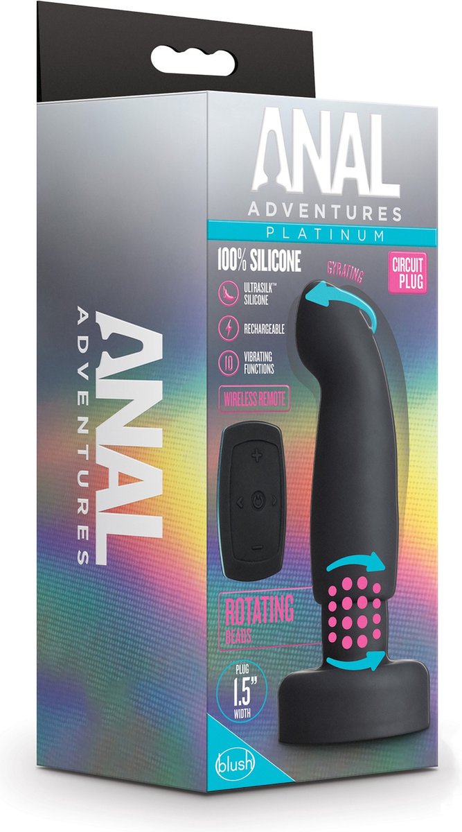 Goedkoopste Blush Buttplug ANAL ADVENTURES PLATINUM CIRCUIT Zwart