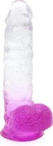 Kiotos Cox Color - Gekleurde Dildo 08 - 18,5 x 4 cm - Transparant/Paars