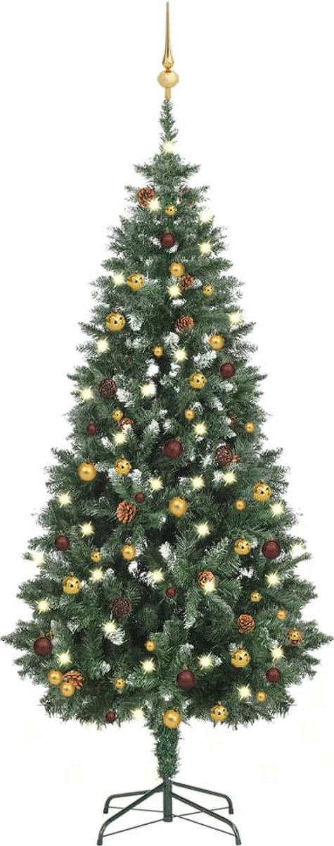 Prolenta Premium - Kunstkerstboom met LED's en kerstballen 180 cm