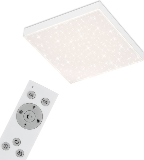Briloner Lichten - LED-paneel, plafondlamp dimbaar, incl. afstandsbediening, kleurtemperatuurregeling, nachtlampje, 24 Watt, 2.200 lumen, wit, 40cm, 7168-016