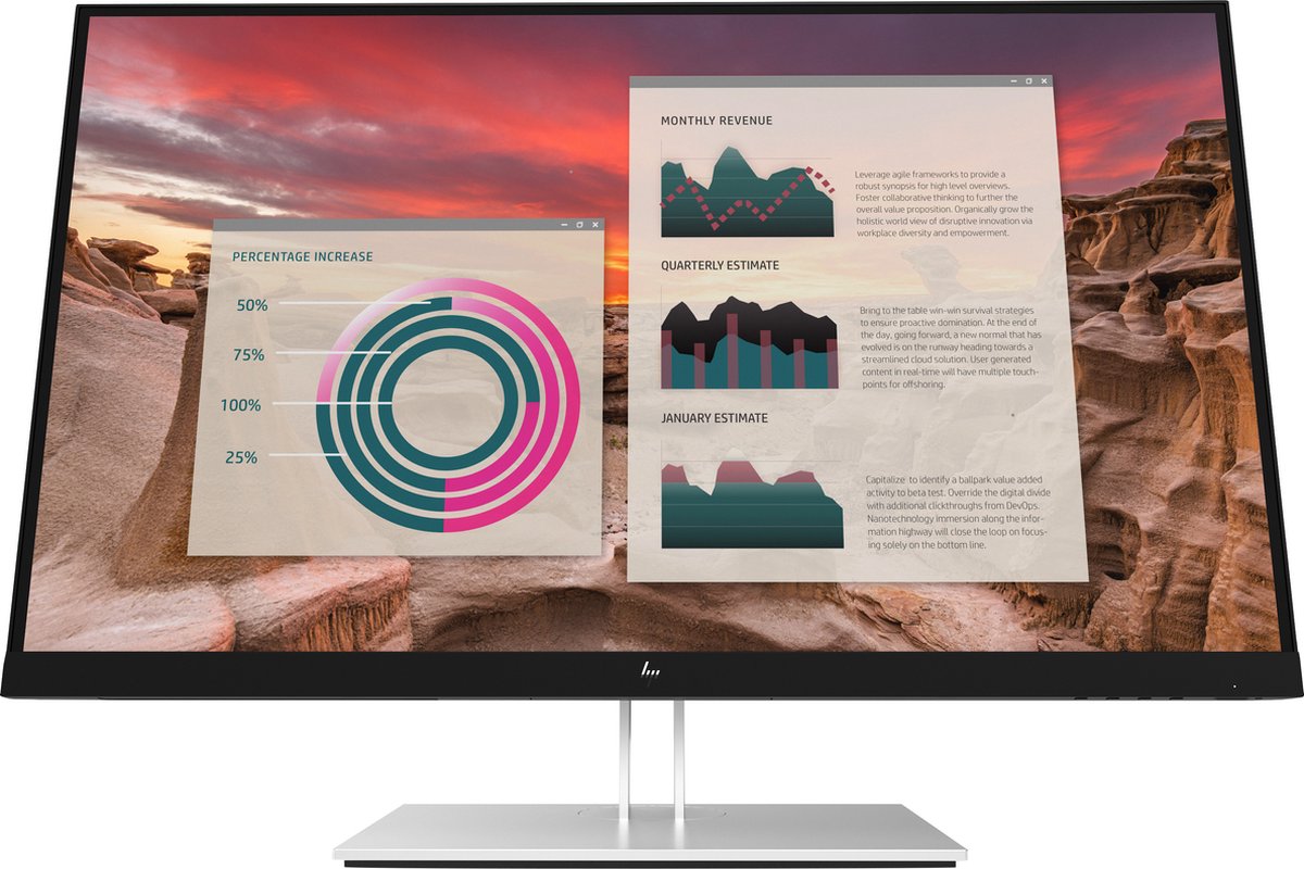 HP E27u G4 68,6 cm (27") 2560 x 1440 Pixels Quad HD Zwart, Zilver