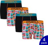 4-Pack O'Neill Heren Boxershorts Comic 900852 - Comic / Zwart - Maat L