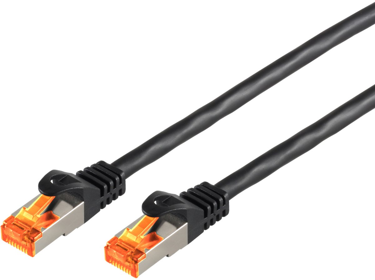 S/FTP CAT6a 10 Gigabit outdoor netwerkkabel met PE mantel / zwart - 7,5 meter