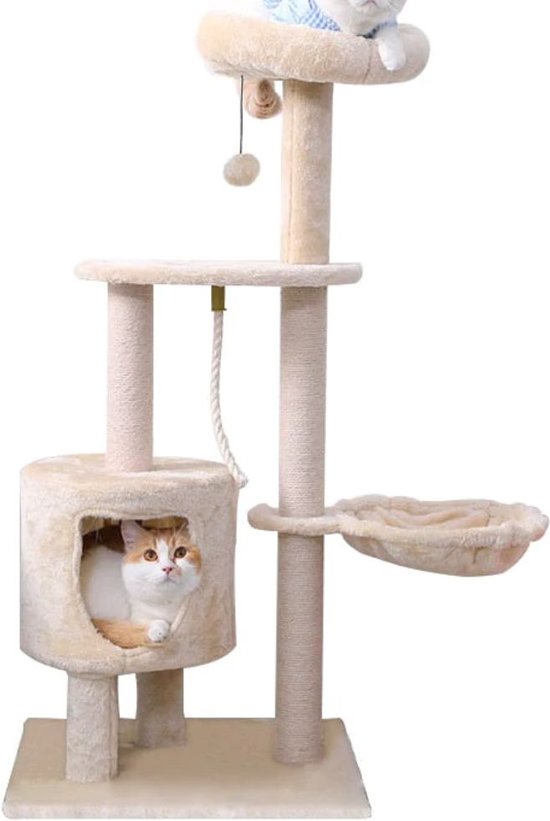 Arbre à chat Sance | 110 cm | Plusieurs niveaux | Poteau à chat pour chats  | Griffoir... | bol.com
