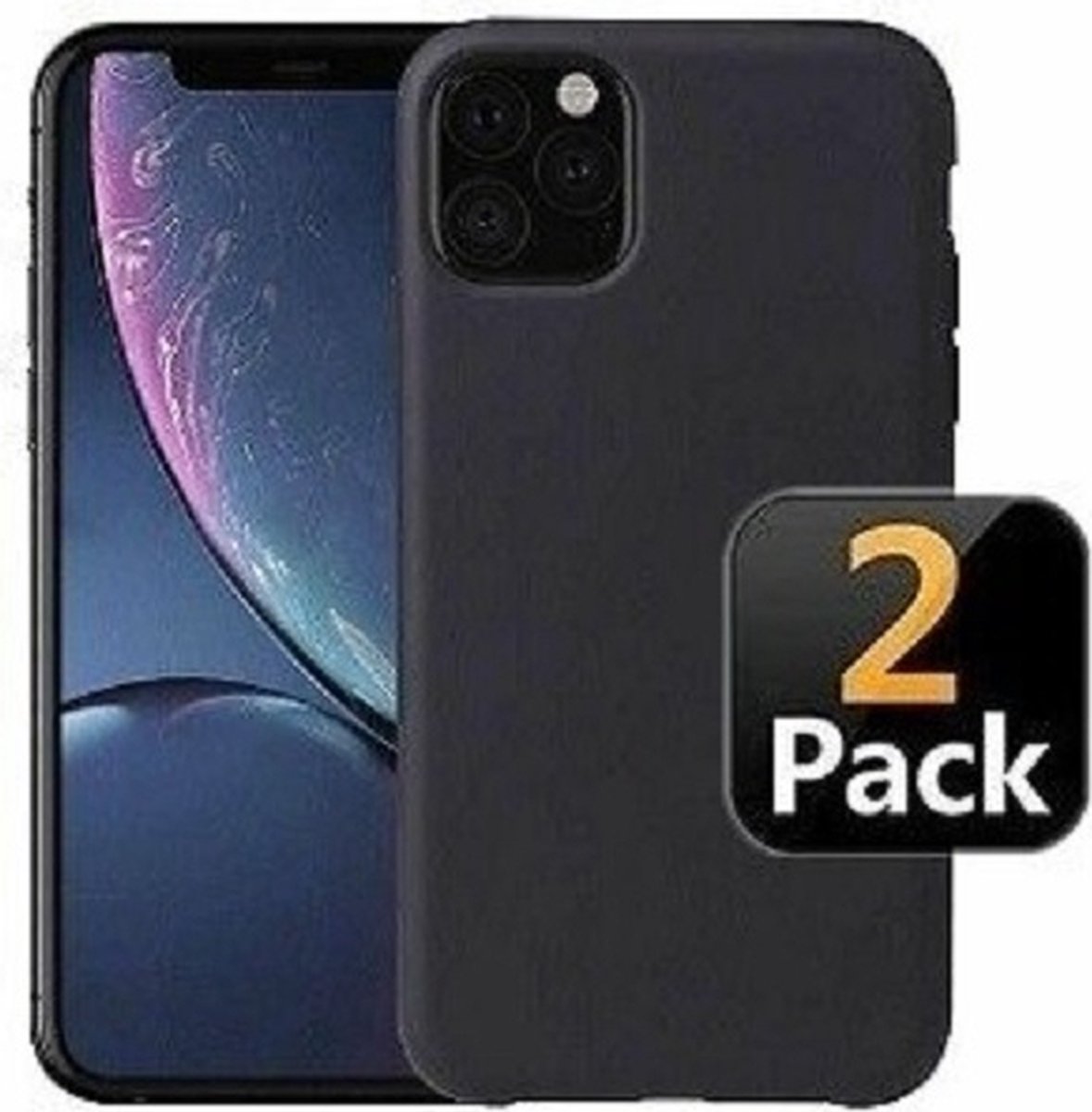 iPhone 12 Pro Max Hoesje Siliconen TPU Zwart 2x