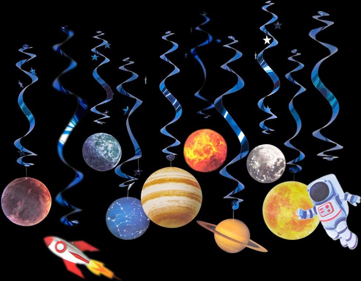 Anlising 8PCS Planetenlaternen Decoratie, Papierlaternen Planeten, Hangende Planeten Papier Laterne, Kinder Zonnesysteem Planeten Laterne, Ruimte Thema Dekor Verjaardag Party Dekor (30x30CM